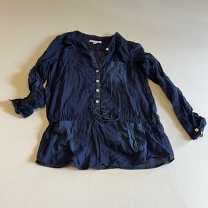 Banana Republic Blue Long sleeve cotton top S